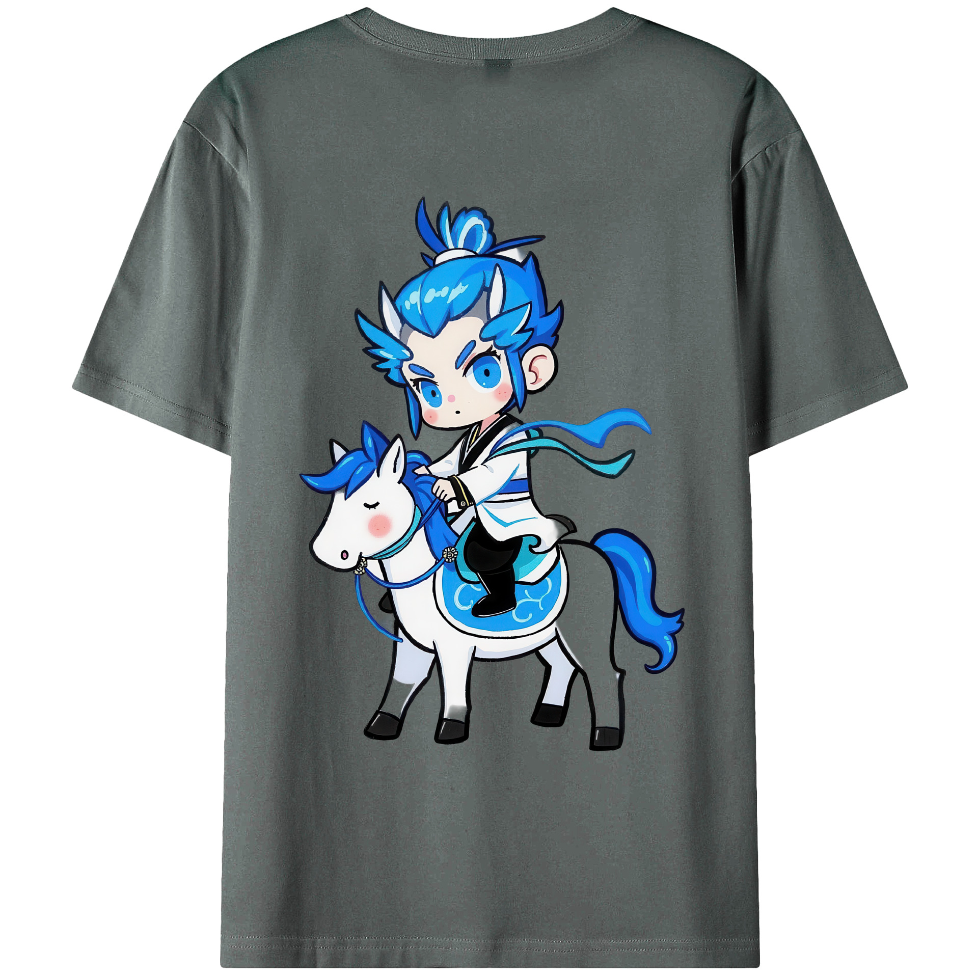（画像用） Ne Zha 2 ナタ 魔童の大暴れ 綿100％ メンズ半袖Tシャツ（バックプリント） 通気性